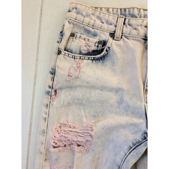 Carmar Denim Jeans Distressed High Waist Frayed Acid Wash - Picture 3 of 11